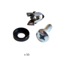 Kit de visserie M6 fixation par l'avant 50 vis, 50 écrous cages tout en métal