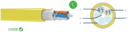 Câble 48FO OS2 Cca Jaune RAL1021 structure libre LSZH UNIVERSEL TUBE