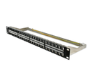 Panneau 48 ports keystone 19  noir 1U avec barre de maintien amovible
