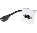 Plastron 45x45 HDMI F/F - AWG28 - 0.20m avec câble coudé