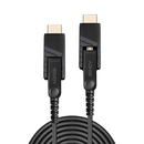 Câble 50m Micro-HDMI 4K60 Hybride Fibre Optique, Connecteurs HDMI & DVI fournis