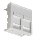 Plastron Keystone, 2 ports MC45Pro, 45x45mm version Fr, Plat, Blanc RAL 9003