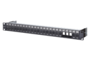 Panneau 19  1U 24 ports keystone noir non équipé, blindé- 130920-BKKE
