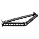 Panneau angulaire 19  1U nu 24 ports support de câbles