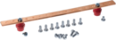 Barre de cuivre 15 bornes M6 long. 390 mm (le kit comprend: 1 barre de cuivre 2