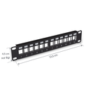 Panneau 10 pouces 12 ports 1U vide noir
