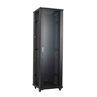 Baie 19  22U 600x800 porte vitrée noir monté sans panneaux latéraux