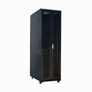 Baie 19'' 24U 800x600 portes saloon ajourées AV & AR noire montée