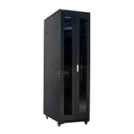 Baie 19'' 42U 800x800 porte saloon vitrée noire montée