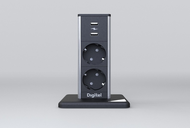 Pillar 2M B/B/B 2xSCHUKO  socket DIGITEL