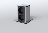 PopUp W/W 2 x Schuko, cable 2m  DIGITEL