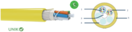 Câble 48FO OS2 Cca Jaune RAL1021 structure libre LSZH UNIVERSEL TUBE