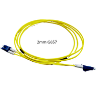 Jarretière LCLC 9/125 OS2 G657 50cm jaune LSOH 2.0mm