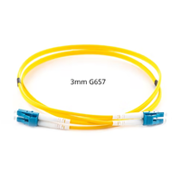 Jarretière LCLC 9/125 OS2 G657 7m jaune duplex LSOH 3.0mm