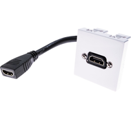Plastron 45x45 HDMI F/F - AWG28 - 0.20m avec câble coudé