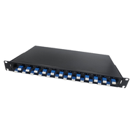 Tiroir équipé de 6 raccords QUINCONCE LC duplex monomode coulissant noir