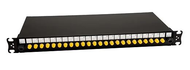 Tiroir équipé de 12 raccords ST simplex monomode coulissant noir pour du 12FO Tiroir équipé de 12 raccords ST simplex monomode coulissant noir pour du 12FO