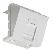 Plastron Keystone, 1 port MC45Pro, 45x45, 45°, Blanc RAL 9003- BOITE DE 20
