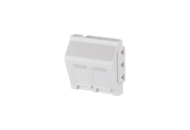 Plastron 45x45 2 ports keystone non équipé, blanc pur RAL 9010