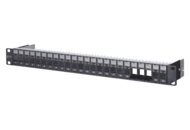Panneau 19  1U 24 ports keystone noir non équipé, blindé- 130920-BKKE
