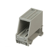 DIN rail mount adapter with label, singl single port, International Gray