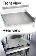 Plateau fixe 19  2U prof 470 4 pts fix charge 80kg. pour prof. mini 600mm