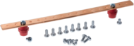 Barre de cuivre 15 bornes M6 long. 390 mm (le kit comprend: 1 barre de cuivre 2