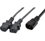 Rallonge électrique en Y 1 x C14 / 2 C13 - 1,8 m